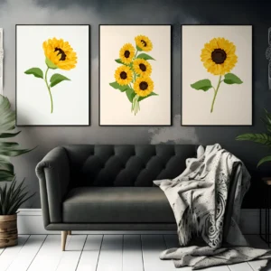 Triptyque – Set de 3 Tableaux Botaniques Modernes