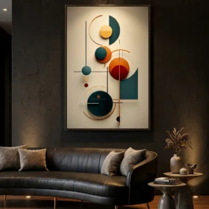 Tableau Abstrait "Équilibre Géométrique" – Art 3D Moderne