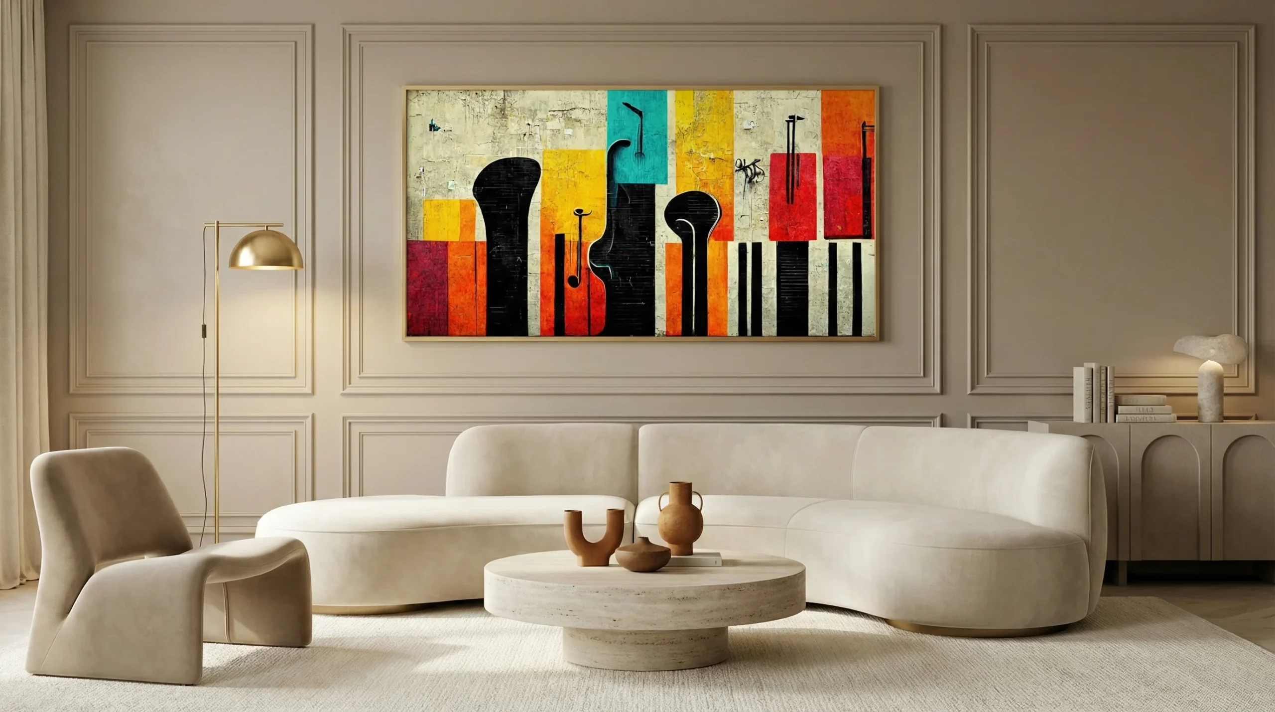 Tableau Abstrait Vibrations Jazz – Musique & Couleurs Urbaines AFTER