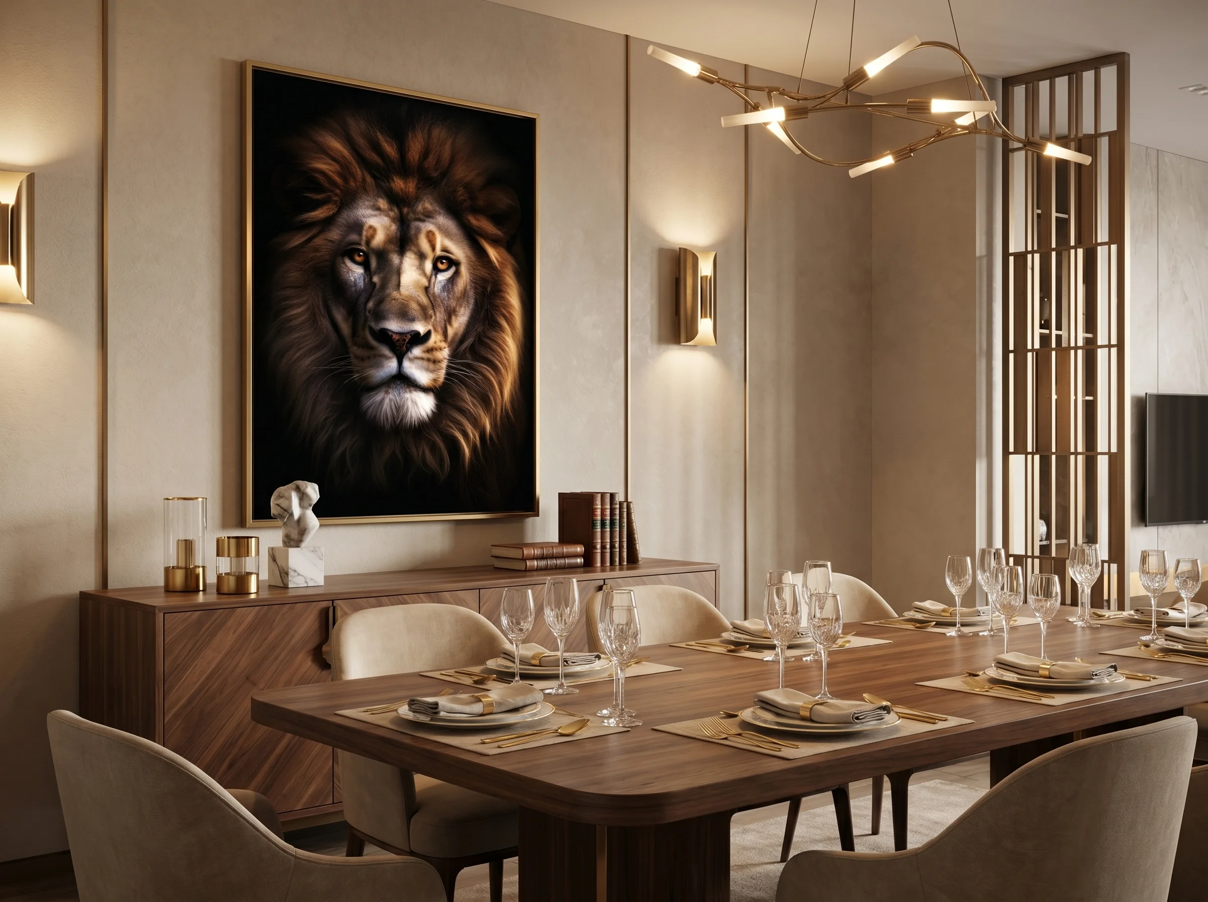 Tableau Lion Majestueux – Portrait Animalier Luxe After