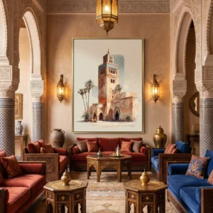 Tableau Lumière de Marrakech – Aquarelle Orientale