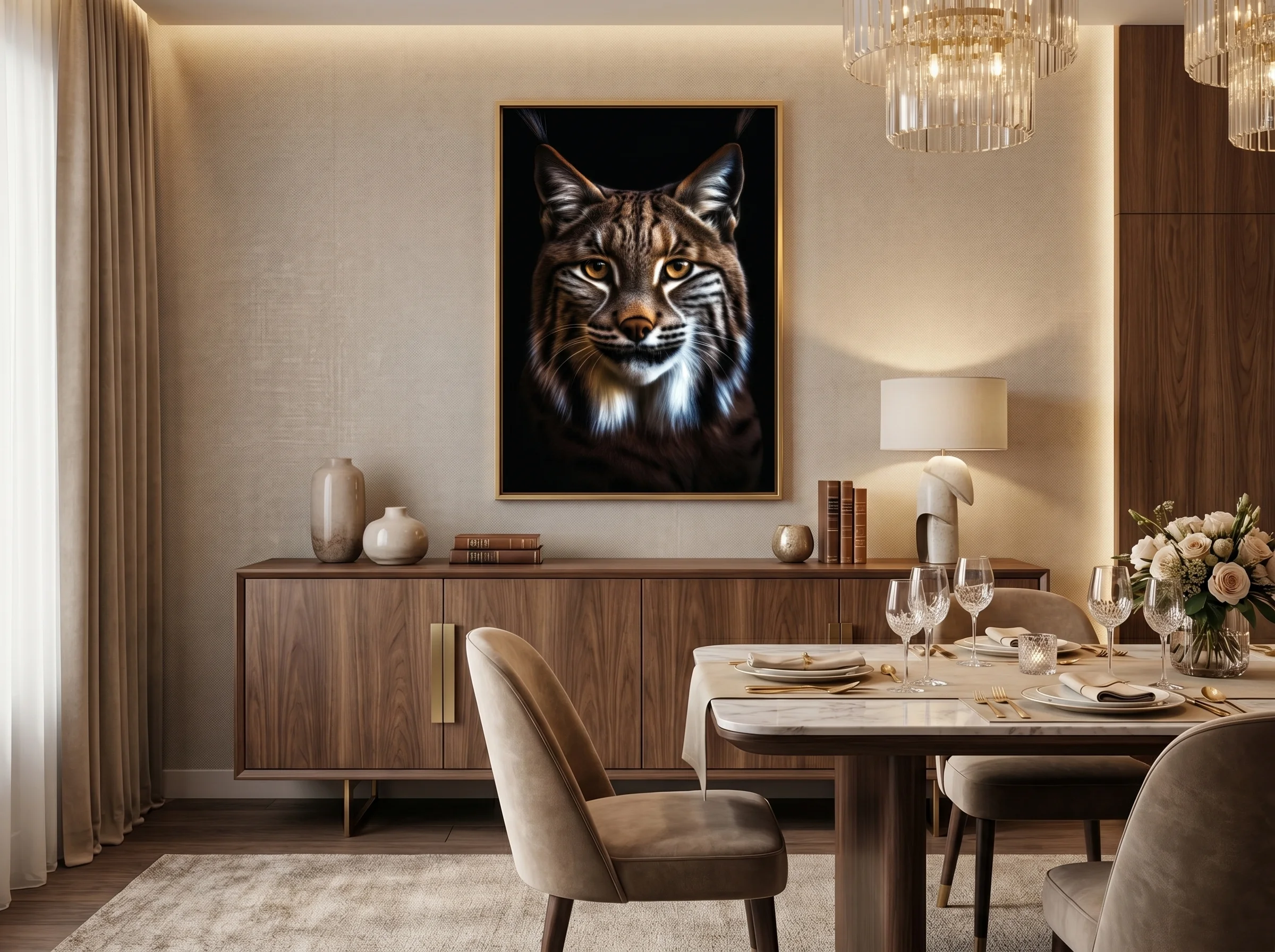 Tableau Regard Fascinant – Portrait Lynx Sauvage AFTER